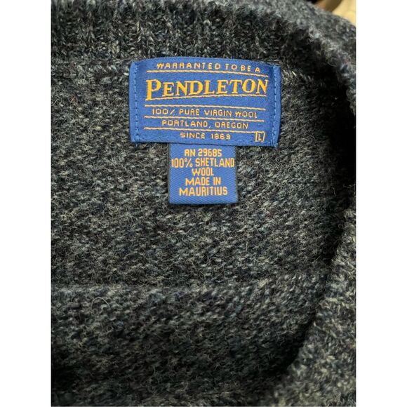 Pendleton Men's Crewneck Sweater - Blue - Picture 2 of 4